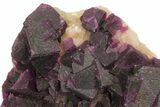 Dark Purple Cubic Fluorite on Quartz - China #94322-3